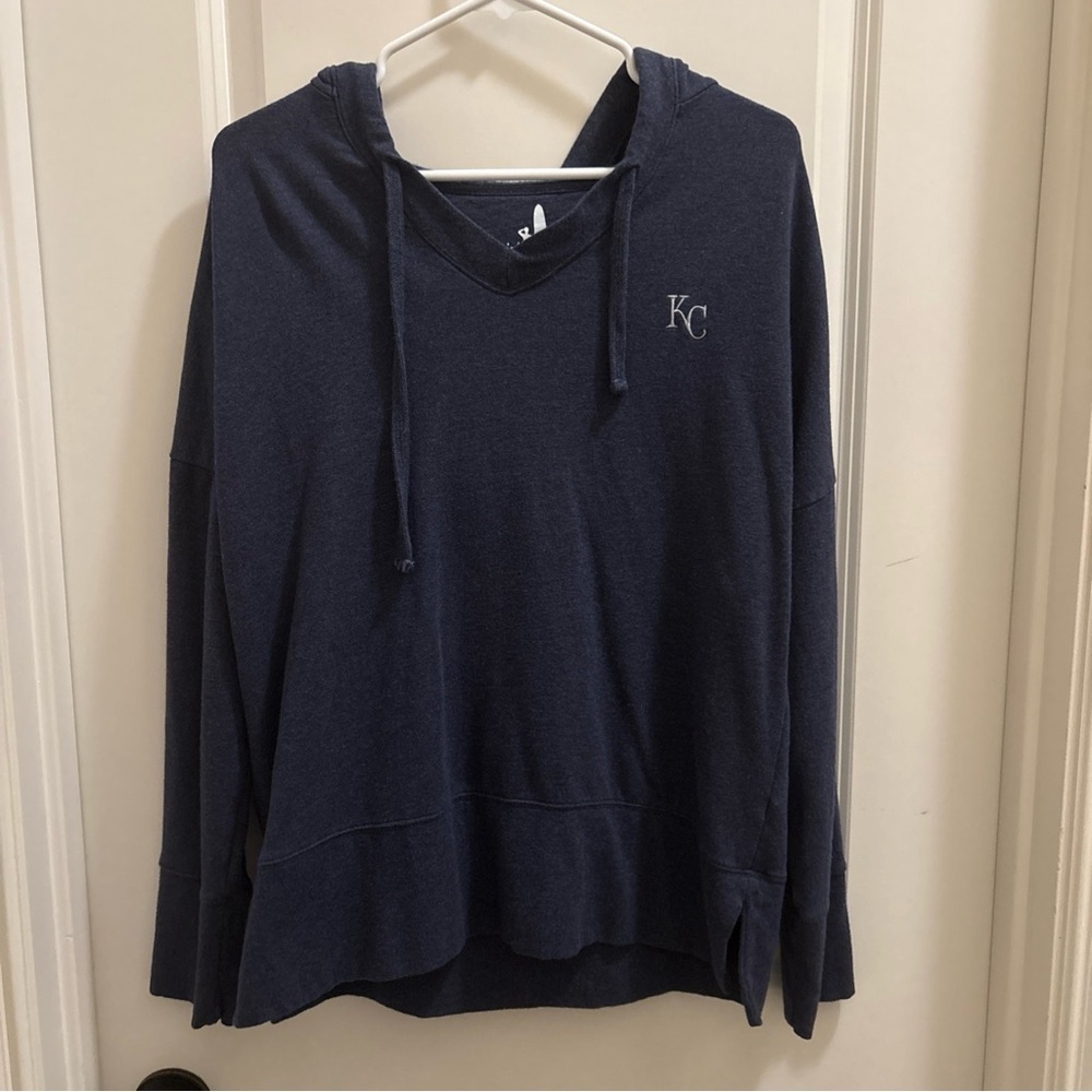 Johnnie-O MLB Kansas City Royals Womens Hoodie Medium Heather Blue Soft Stretch
